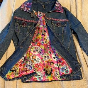 Fun blinged out Jean jacket with gorgeous lining
